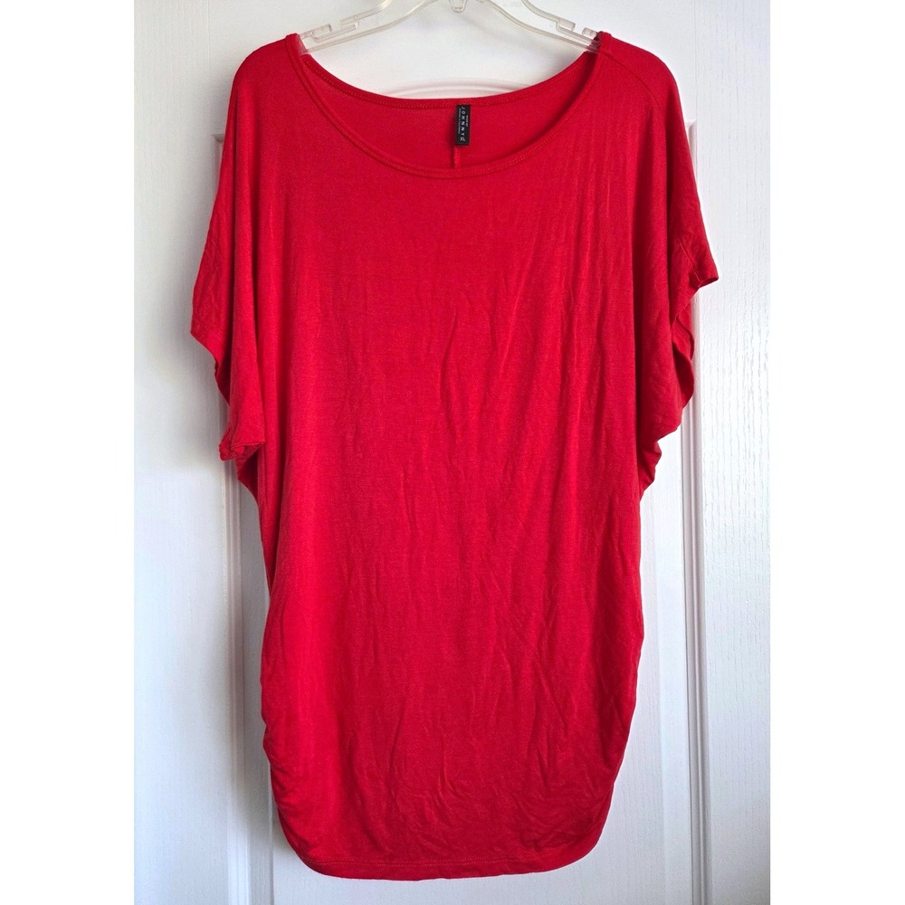 Made by Johnny Red Dolman Sleeve Ruched Side Tunic Top XL WT817